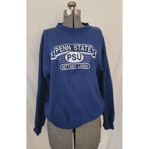 Vintage Penn State Navy‎ Blue Crew Neck PSU Size Large Embroidered 70s 80s 90s